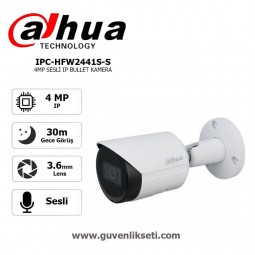 Dahua IPC-HFW2441S-S 4mp Wizsense Sesli ip Bullet Kamera